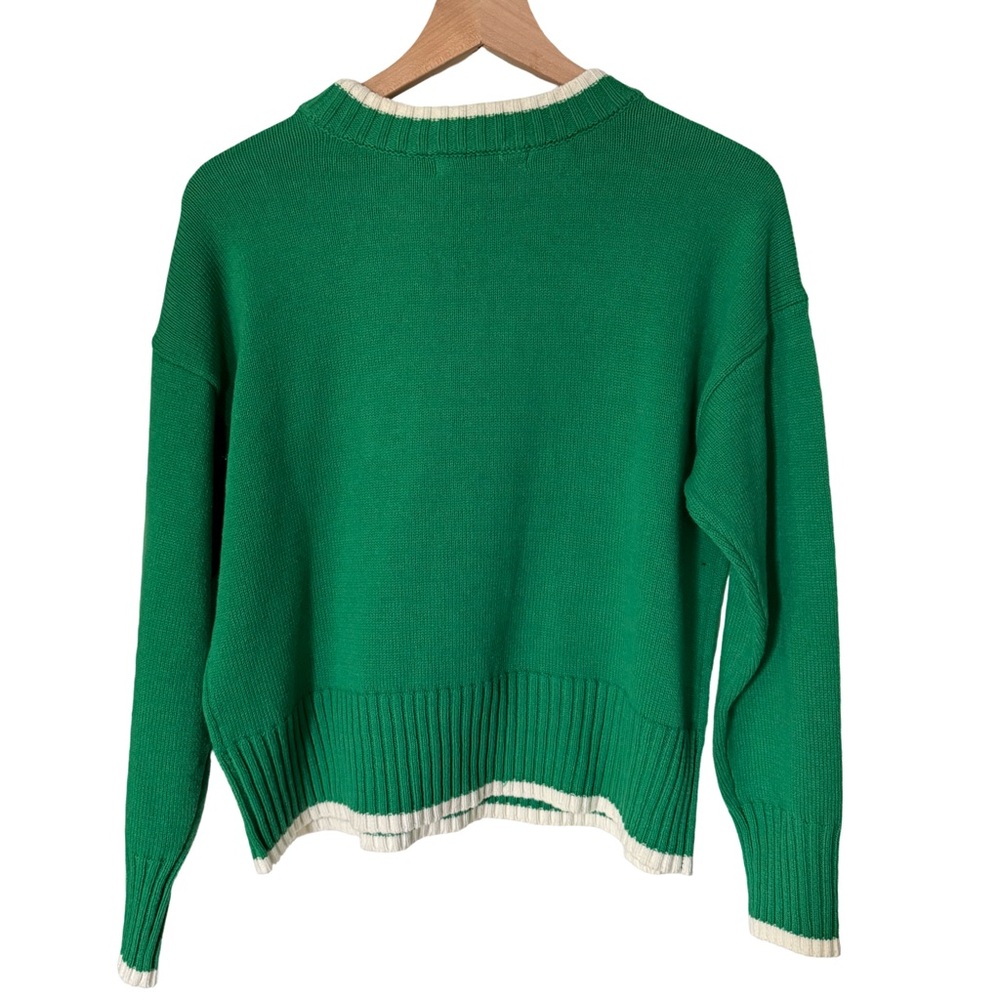 M by‎ Marled Green Tennis Sweater Embroidered Racket Graphic NWT - Picture 3 of 5